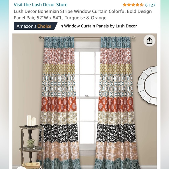 Lush Other - 2 boho curtain panels super cute!